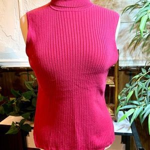 Red Chicos sleeveless turtleneck sweater